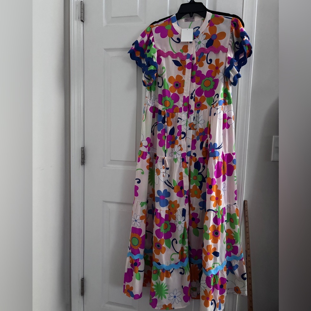 Floral Kids Dress with Multicolor Design